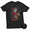 Floral Melody Skeleton Girl 100% Cotton T-shirt Mens Tees Top