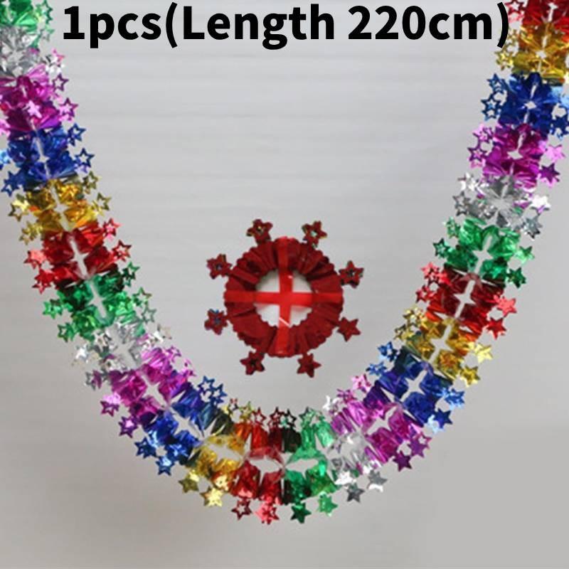 

Рождественская гирлянда фольгированная праздничная подвесная мишура потолочное украшение прочная модная Star