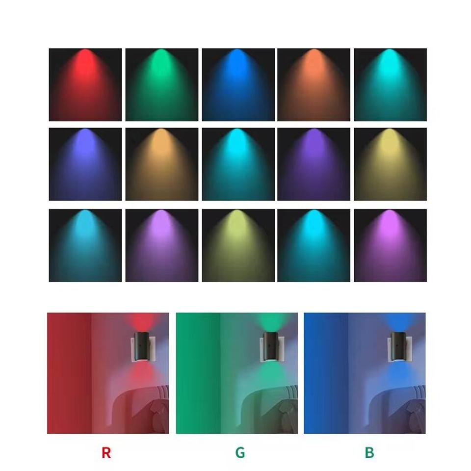 Nachtlicht Stecker in die Steckdose RGB/3 Farben Dimmbar Tragbare Steckdose LED-Nachtlicht EU-Stecker Nachttischlampe Zimmer Flur Heimdekoration