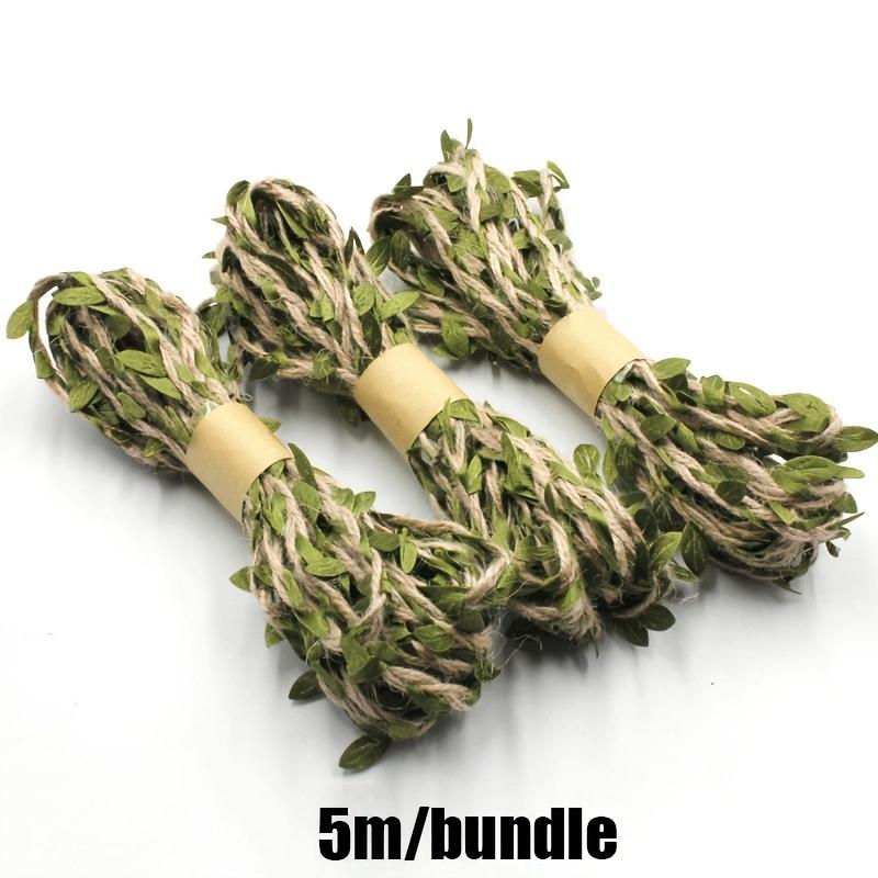 Simulated Green Leaf Hemp Rope for Home Decoration Pastoral Forest Hemp Rope Packaging Rope DIY Simulation Decoration Rattan