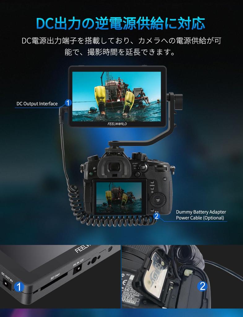 FEELWORLD F6 PLUS HDR SLR Field Monitor 1920x1080 IPS Full HD Touchscreen 4K with HDMI F750 6-inch Input/Output