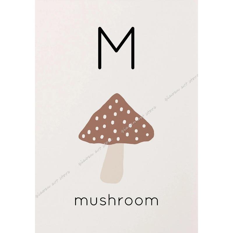 Boho Cartoon ABC Alphabet Animal Posters  Prints  Canvas Wall Art for Nursery Kids Room Home Decor  Educational Decor