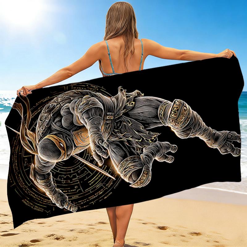 1Pc Ninja Turtle Action Beach Towel, Quick Dry, Multi-Use for Beach Pool Gym Yoga Home Travel, Christmas, Halloween, Xmas Gift M929429