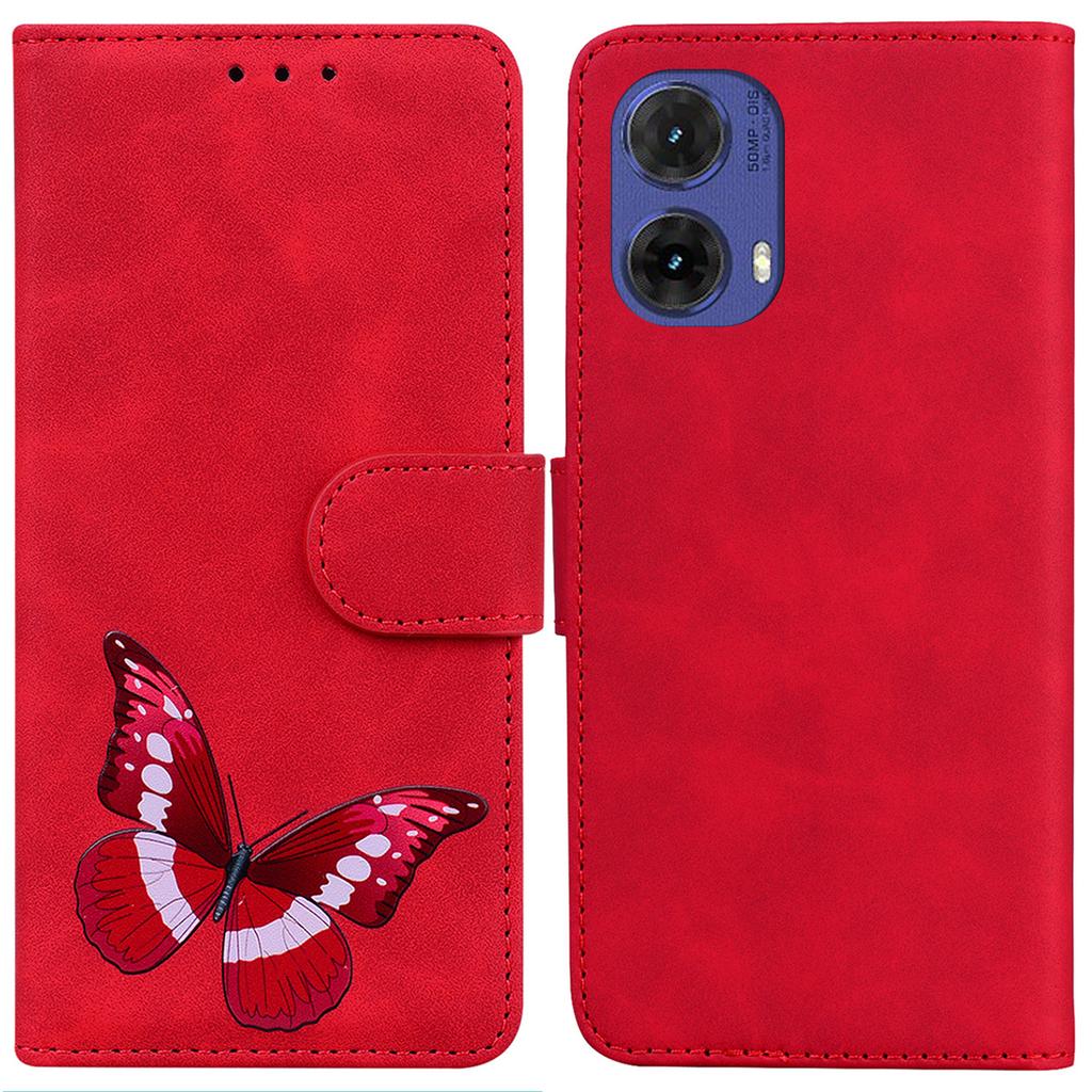 For Motorola Moto G85 5G/S50 Neo 5G Case Butterfly Printed PU Leather Stand Phone Cover