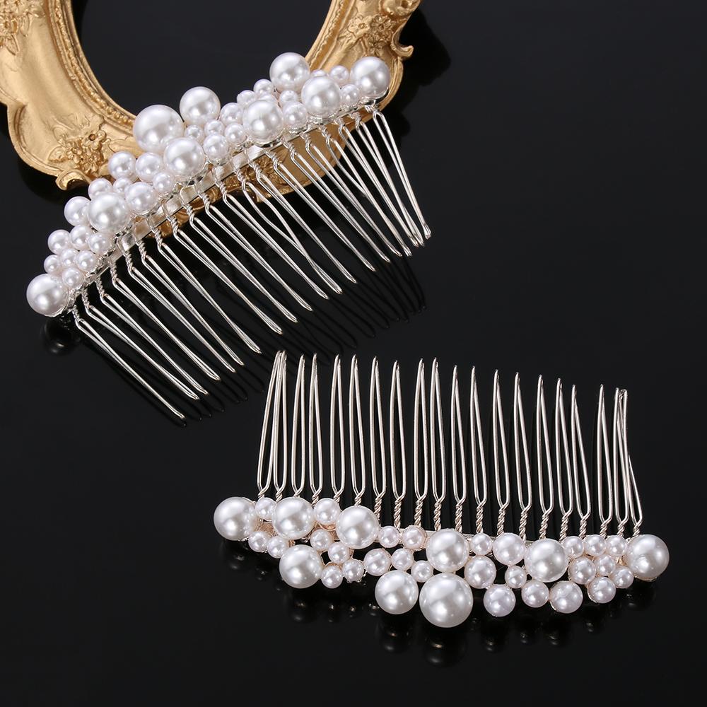 1 PC Wedding Party Haircomb Jewelry Hair Ornaments Bride Barrette Pearl Hairpin Hairwear Bridal Headpiece