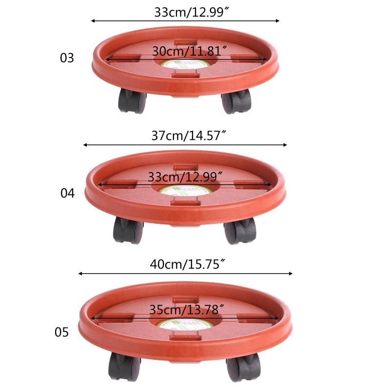 Durable Flower Pot Tray with Rollers Round Plastic Tray for Garden Plants Pot Heavy Duty Plants Pot Holder Anti deformed