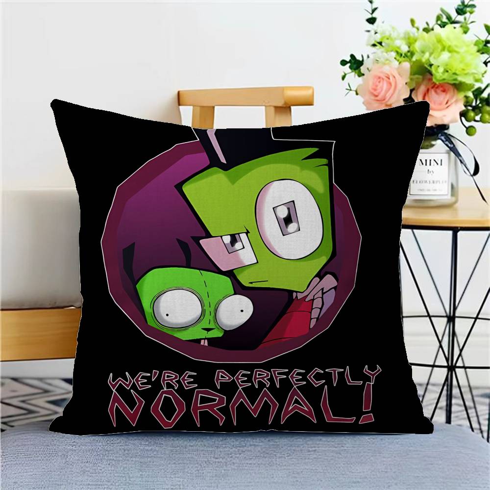 Funny Anime Invader ZIM Cushion Cover Inches Farmhouse Decor Home Throw Pillow Covers for Couch Decorations