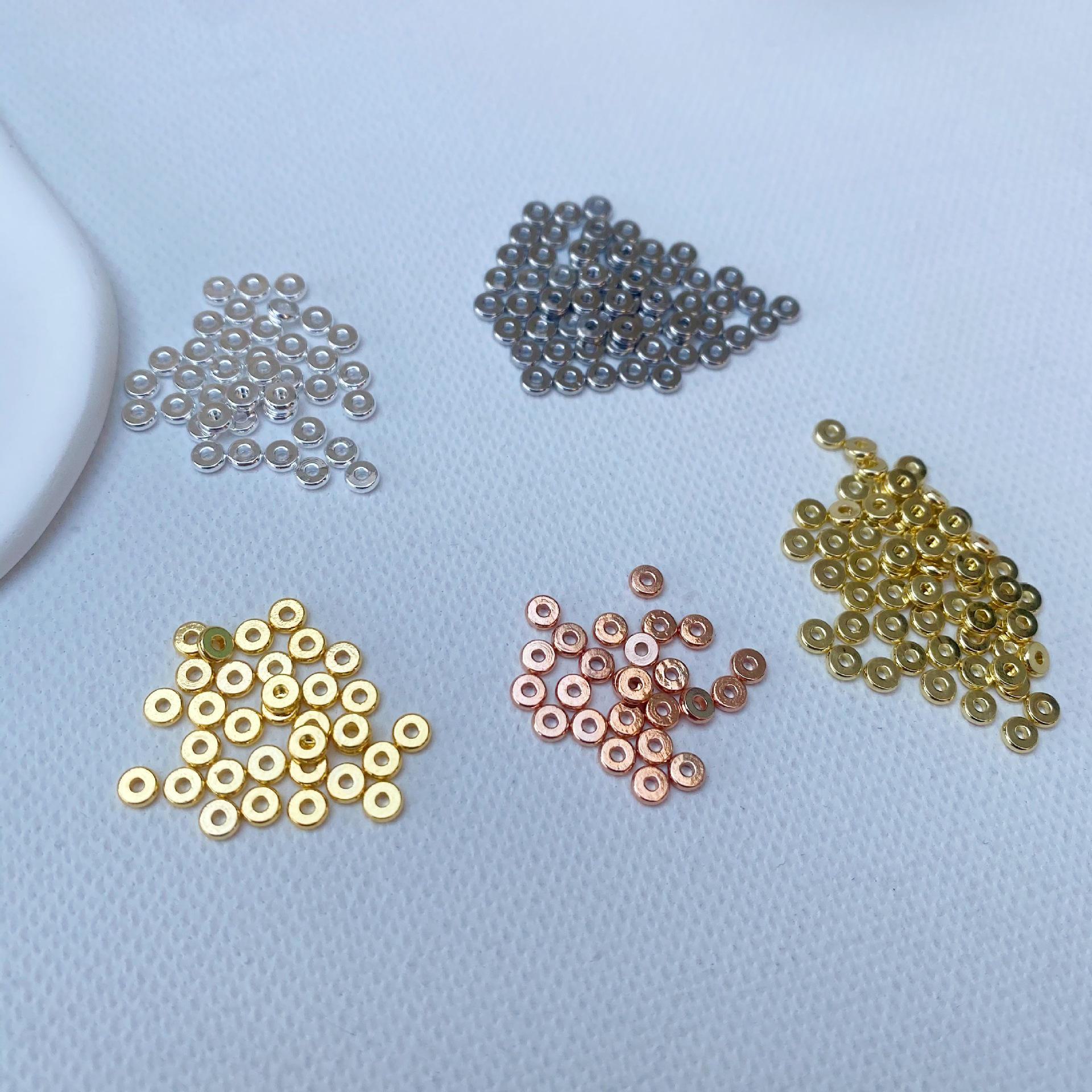 

Круглые бусины-разделители с покрытием из 18-каратного золота для браслетов и ожерелий своими руками 3mm розового золота