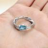 PANJBJ 925 Sterling Silver Zircon Rings for Women Couple Minimalist BLue Stone Jewelry Birthday Gift Prevent Allergy Wholesale