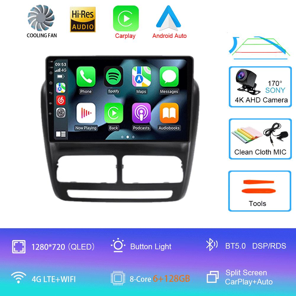 Car Radio Android 14 For FIAT Doblo 2010 2011 2012 - 2015 Navigation GPS Multimedia Video Player Stereo Carplay+auto WiFi+4G BT