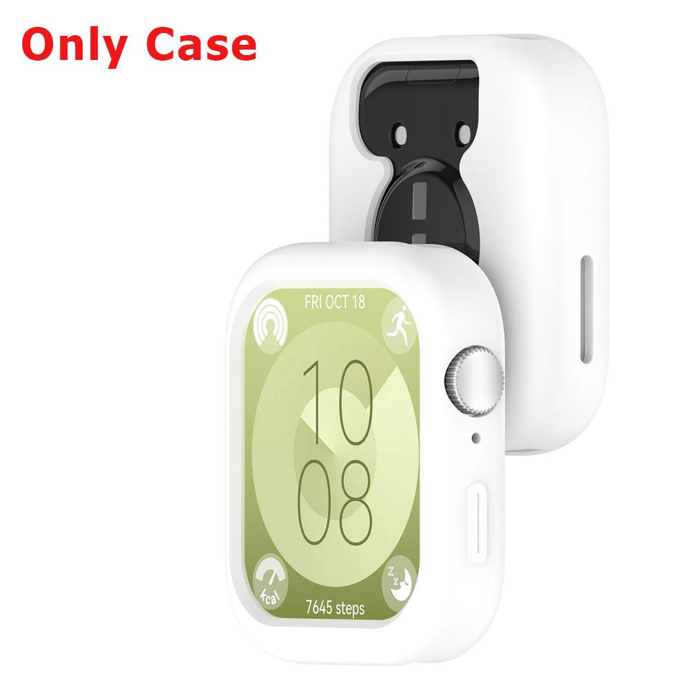 Silicone Watch Strap + Protective Case For Huawei Watch Fit 3 Watchband Bracelet Band Correa Screen Protector Cover Shell