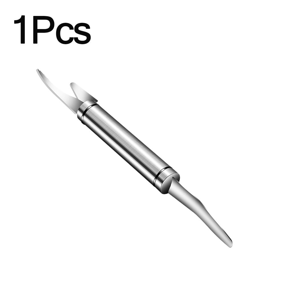 

Открывалка для креветок из нержавеющей стали 304, двухголовый нож для удаления нити креветки, чистящий нож для рыбы, нож для вскрытия рыбного желудка, нож для вскрытия креветок, пилер