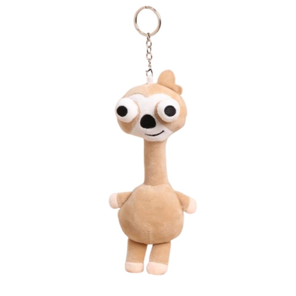 Grappig Ontwerp Kip Pluche Sleutelhanger Witte Kleur Schattige Stijl Giraffe Tas Hanger 20Cm Creatief Cadeau Roze Varken Pluche Hanger beige