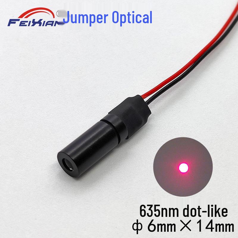 6x14mm Red Laser Module with Dot Pattern, 635nm, 5mW, Black.