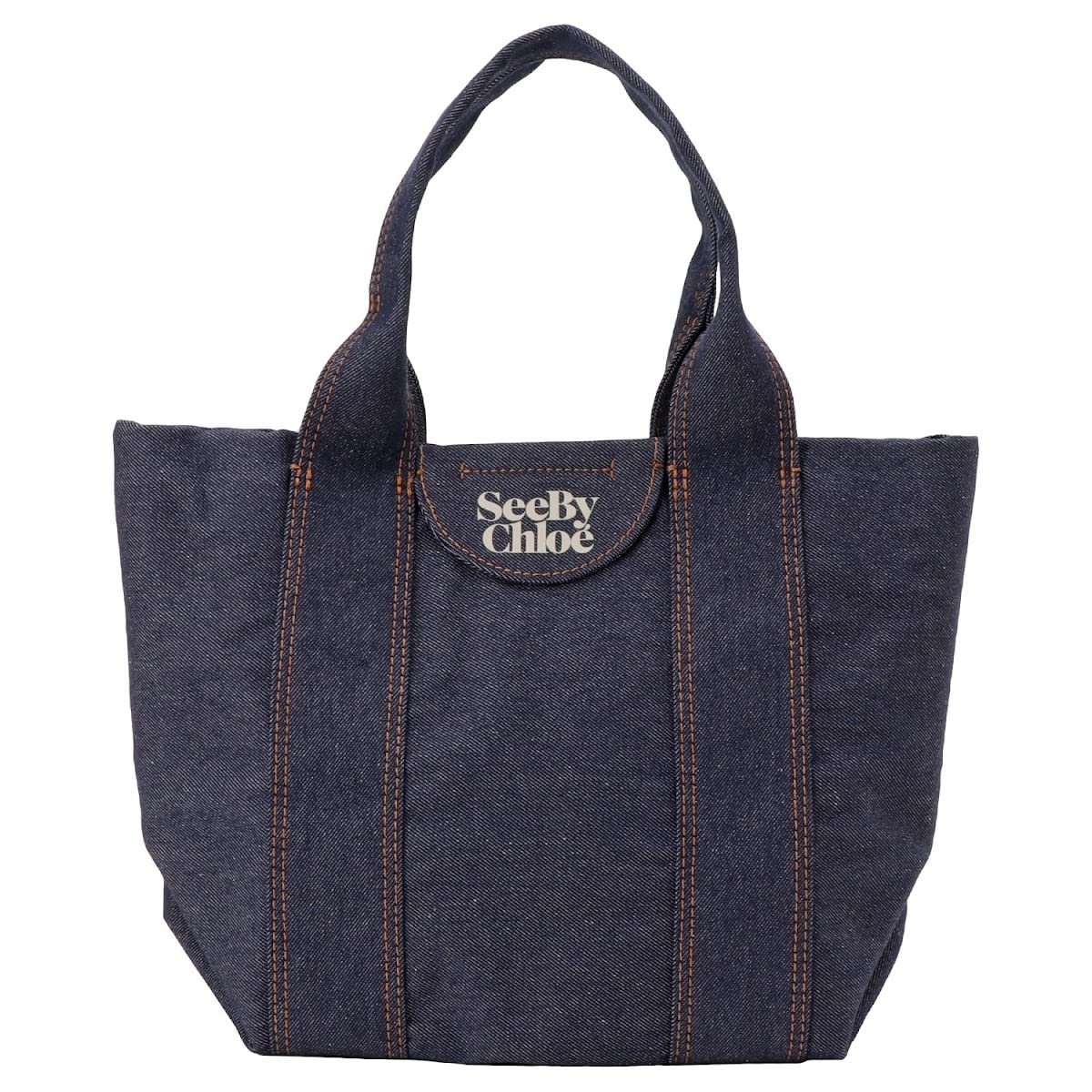 

See by LAETIZIA Denim Small Tote Bag for Women Chloé (CHS22WSB62 C32) [Brand Name] [Used] джинсовий