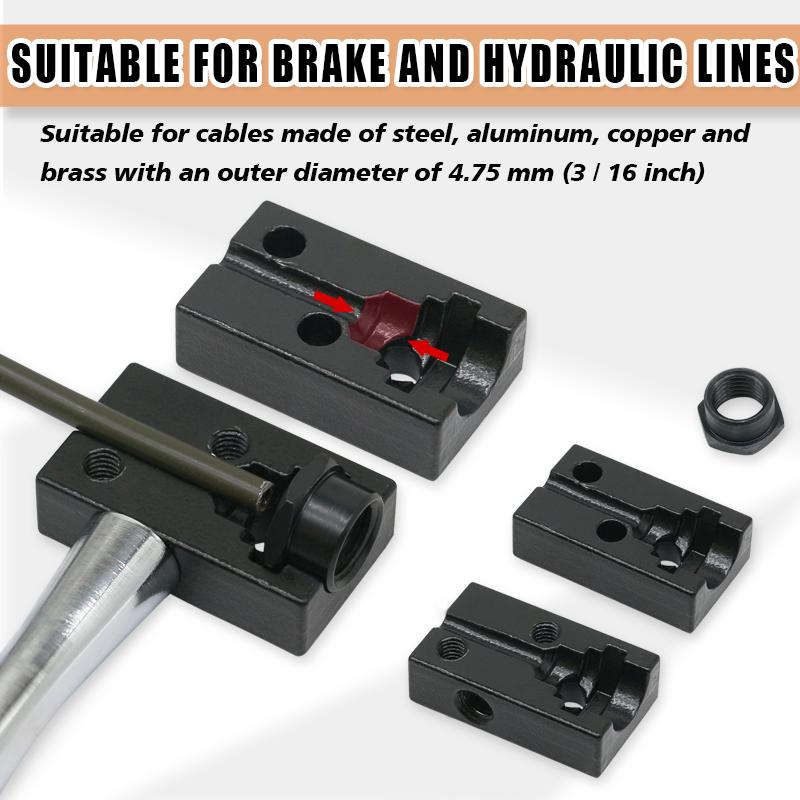 3/16 Inch Brake Line Double Flaring Tool Handheld 45 Degree SAE for Brake Hose Nickel Tube and Copper Tubing 4.75mm