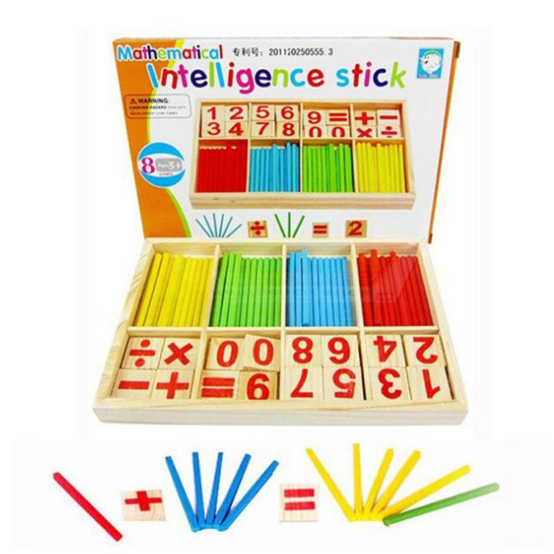 Giocattoli Educativi Prescolari Bastoncini di Legno per l'Intelligenza Matematica Blocchi Bastoncini per Contare per Bambine