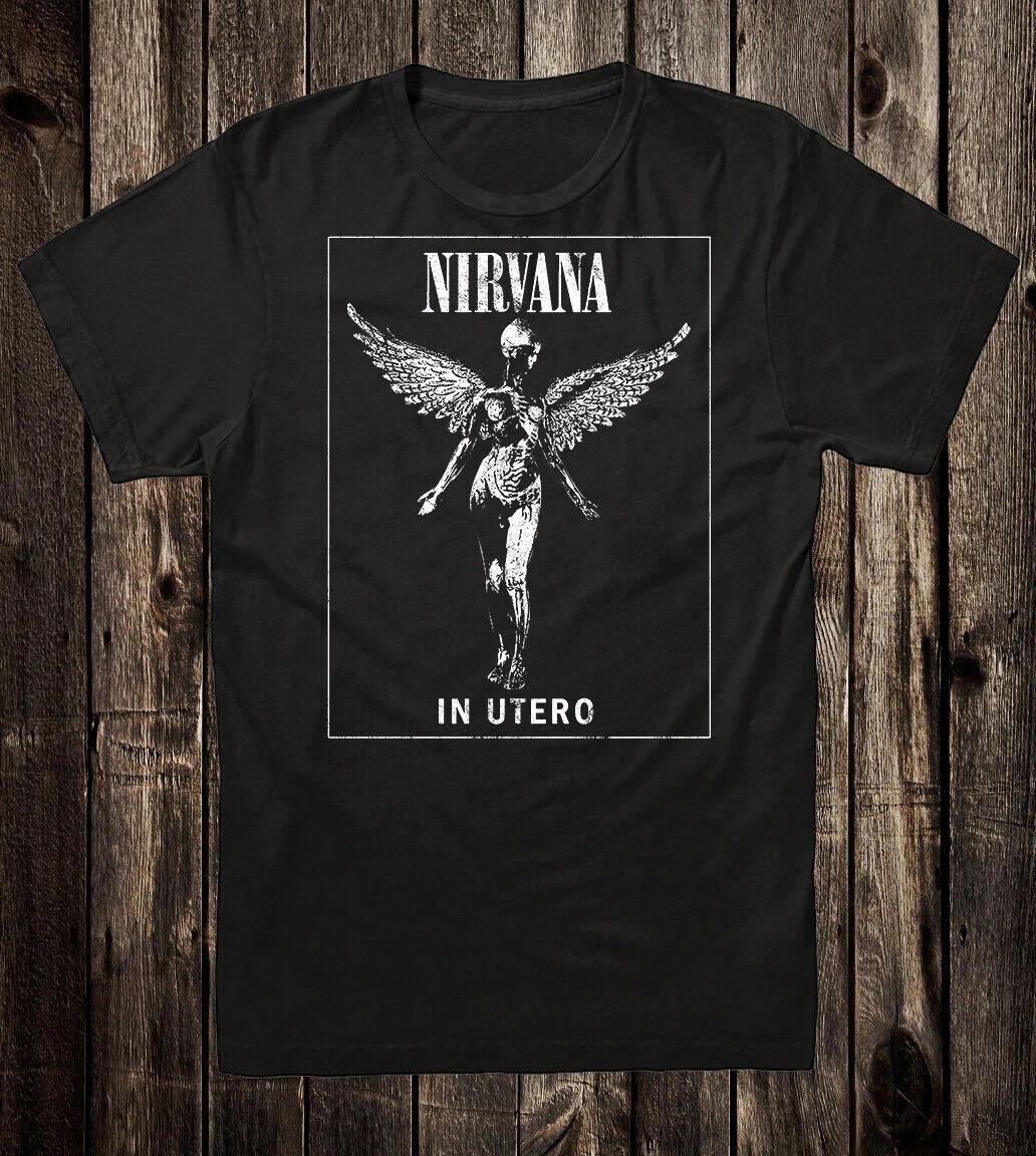 

Retro Tee T Shirt 100% Cotton 90 s Music Rock Grunge Nirvana In Utero Black S