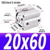 SDA Mini Pneumatic Cylinder, High Thrust, Thin Type, Bore Sizes 20/25/32/40/50
