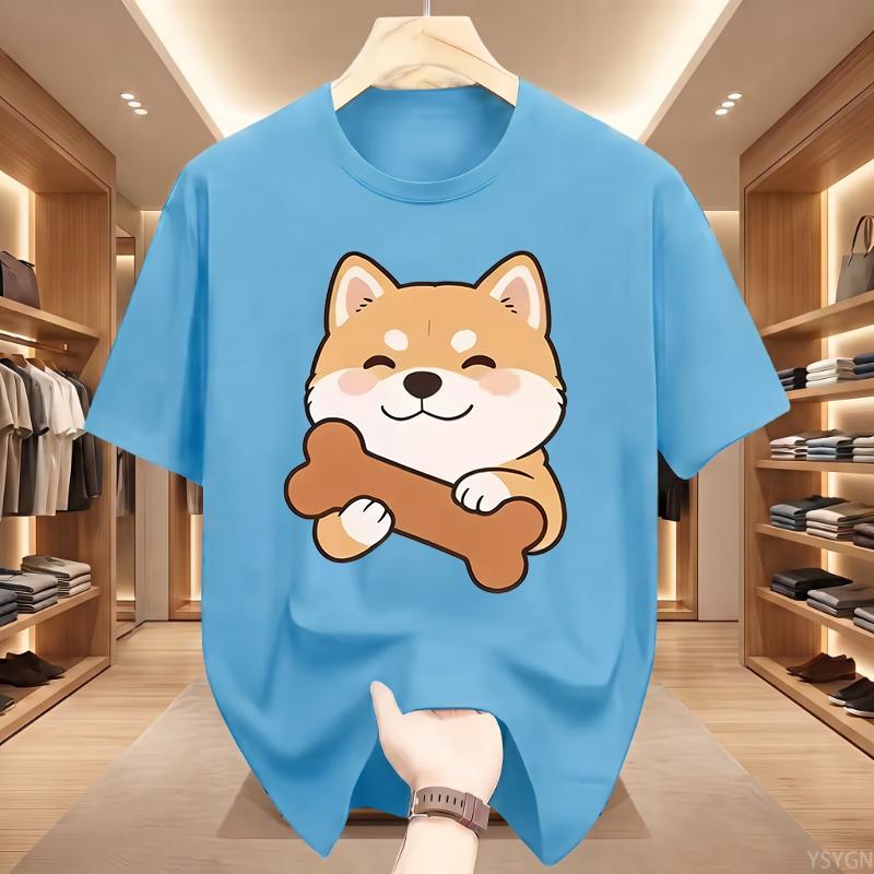 Cute Shiba Inu Graphic T-shirts Summer Women Fashion Short Sleeve Funny Dog Printed Crew Neck Top Holiday