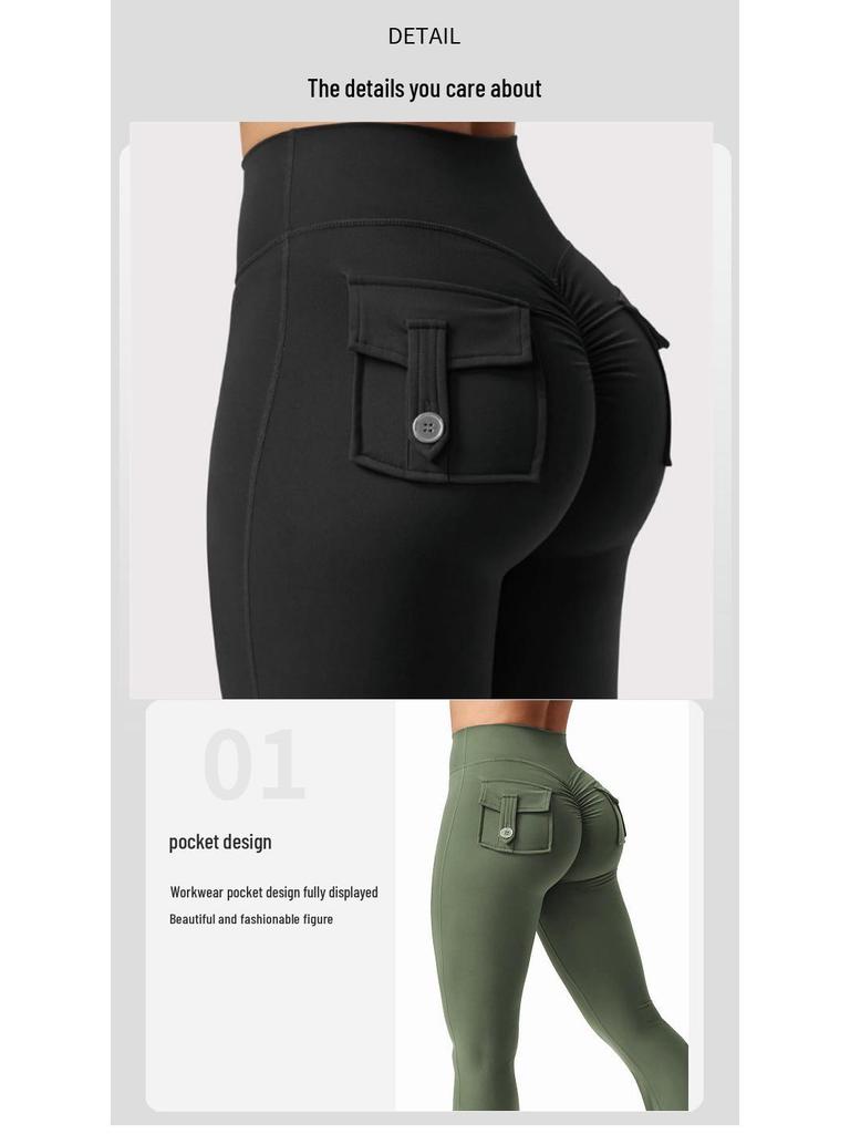 Custom Outdoor Peach Yoga Flare Pants - Stylish, Pocketed, Sport & Workwear for Women