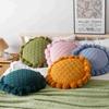 Mignon Tournesol Tricoté Pompon Petite Housse de Coussin Fraîche Style Ins Canapé Salon Oreiller Chevet Rond Soutien Lombaire