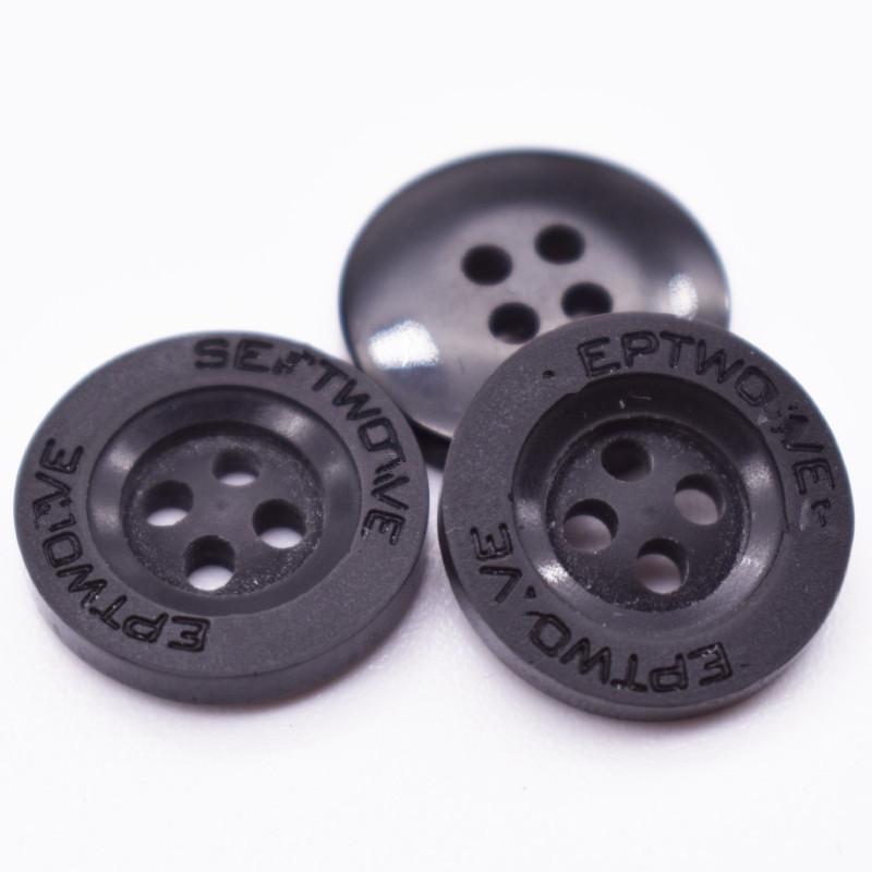 Versatile Round Black Resin Four Eyes Button Clothes Jacket Sweater Suit Trousers Coat Cotton Jacket Uniform