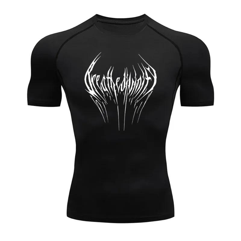 Summer Compression Sweatshirt Short Sleeve for Men's Running Fitness T-Shirt Jogging Quick-Dry Top Gym Workout Comfortable Tight Fit