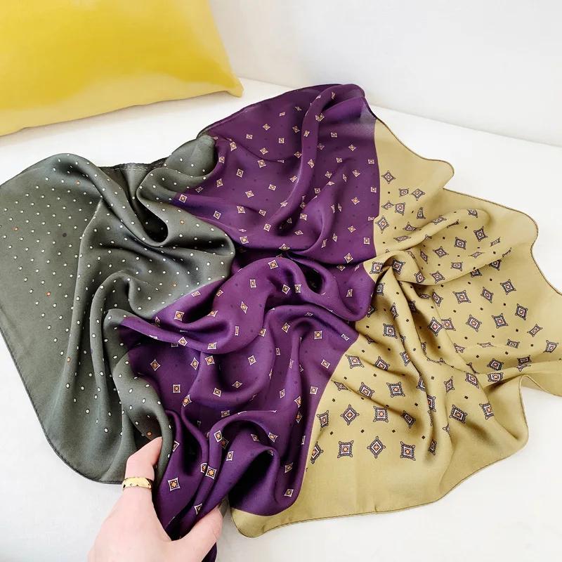 70*70cm Fashion Handkerchief Neck Scarf For Women Small Shawl Silk Satin Hair Scarfs Female Square Headband Bandana Head Scarves