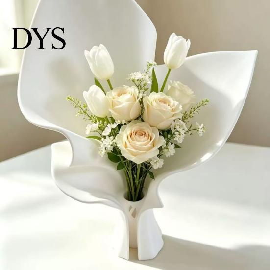 Vaso Minimalista Moderno Fiore Stampato 3D per Fiori Freschi, Composizione Stile Geometrico Portafiore con Tubo Integrato Casa Soggiorno