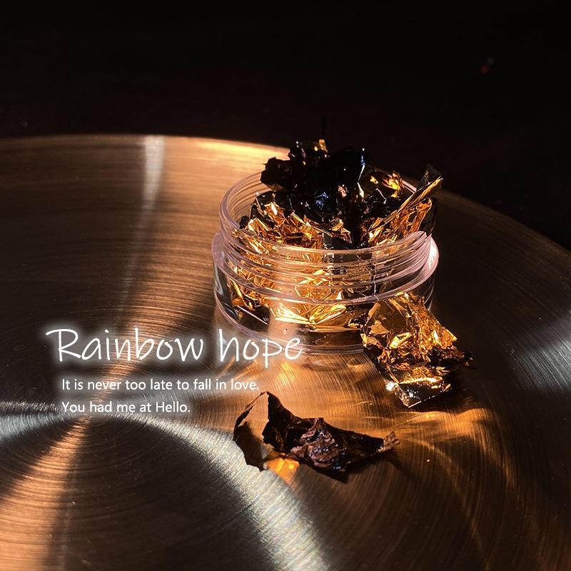 

Advanced Color Foil Nail Art Material Highlight Hand Grab Gold Foil Fragments Diy Wear Nail Decorative Accessories