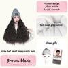 Knitting And Velvet Wig Hat for Autumn And Winter High Temperature Resistant Synthetic Long Curly Hair Fashion