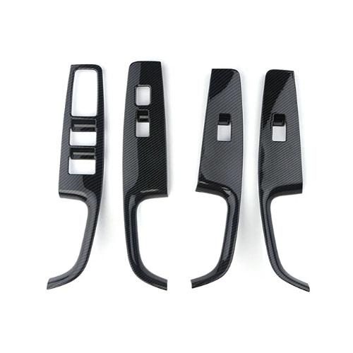 3PCS Carbon Fiber Style ABS Window Switch Button Panel Cover Trim For Genesis G80 DH 2015-2020 Accessories LHD
