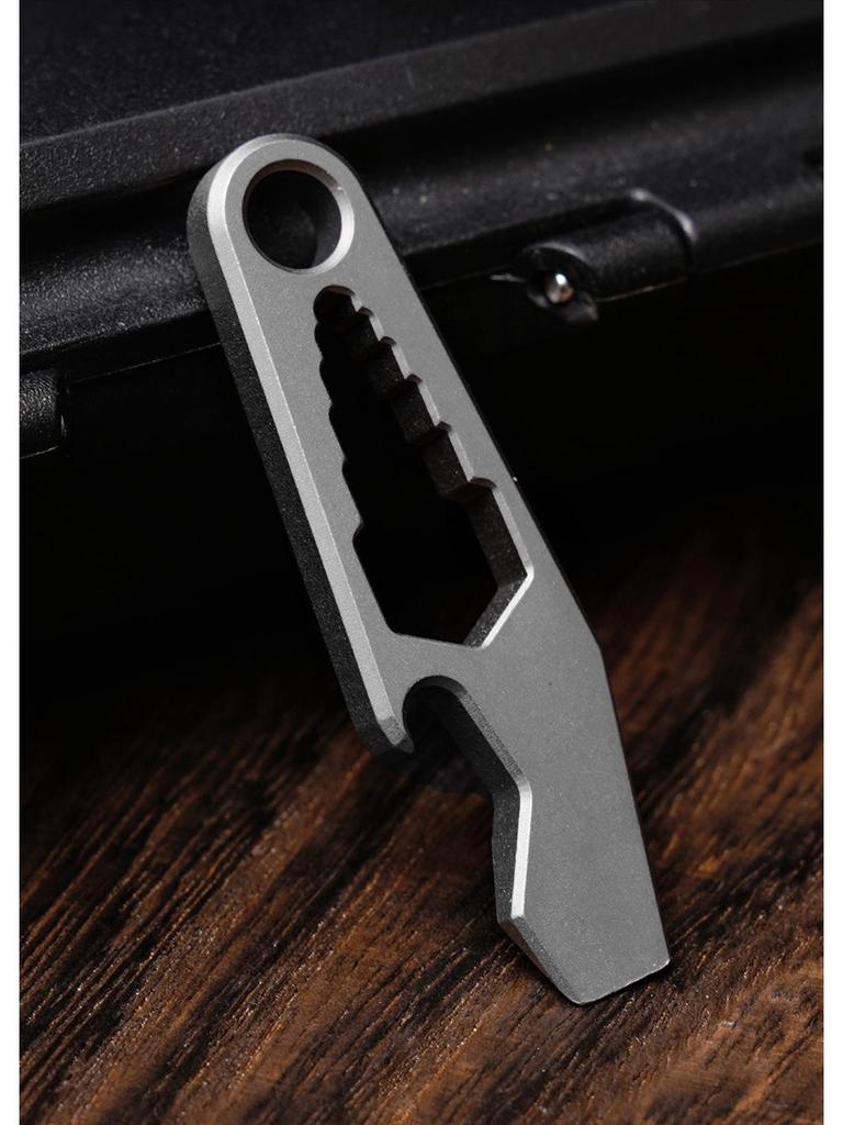 Titanium Alloy EDC Pry Bar & Bottle Opener Keychain Pendant