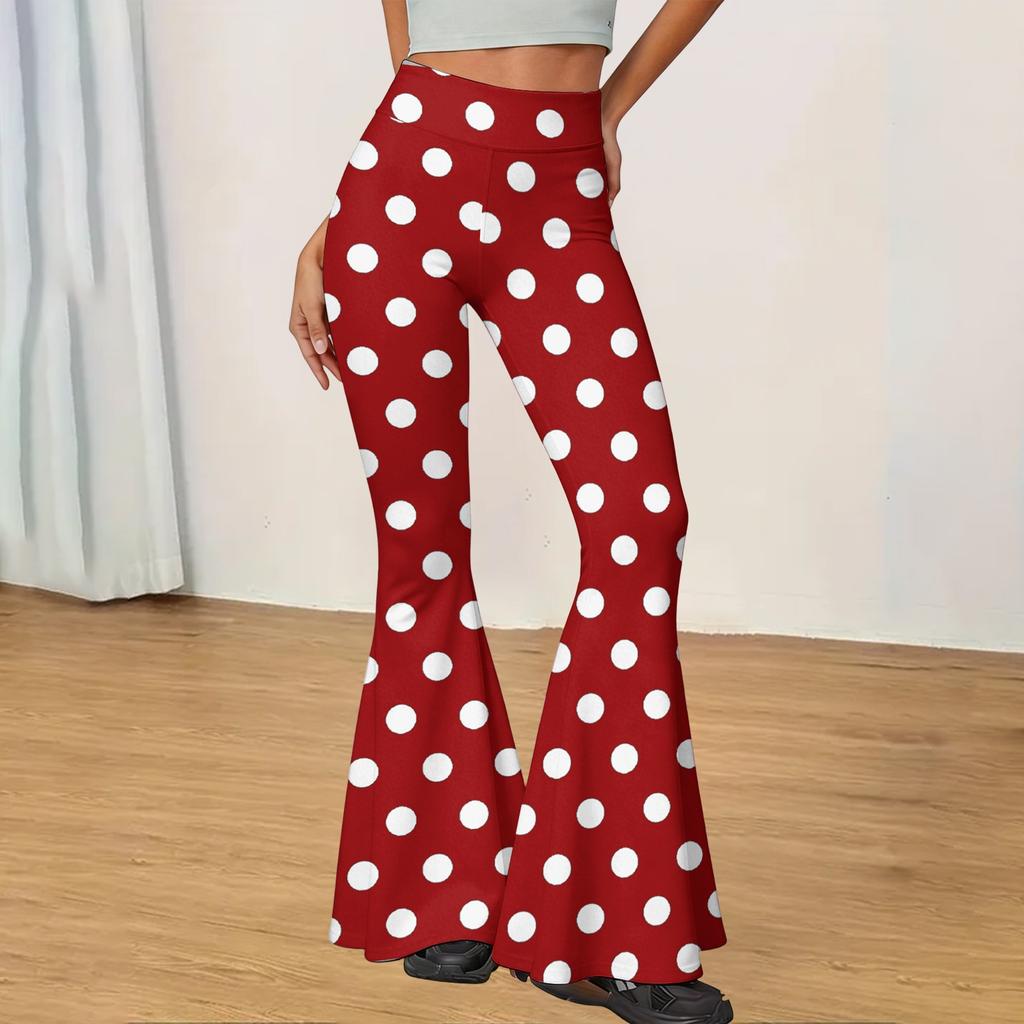 High Waist Bootcut Hosen für Damen Dehnbar Schlank geschnitten Lässige Hosen Yogahosen mit Aufdruck Geeignet für den täglichen Gebrauch