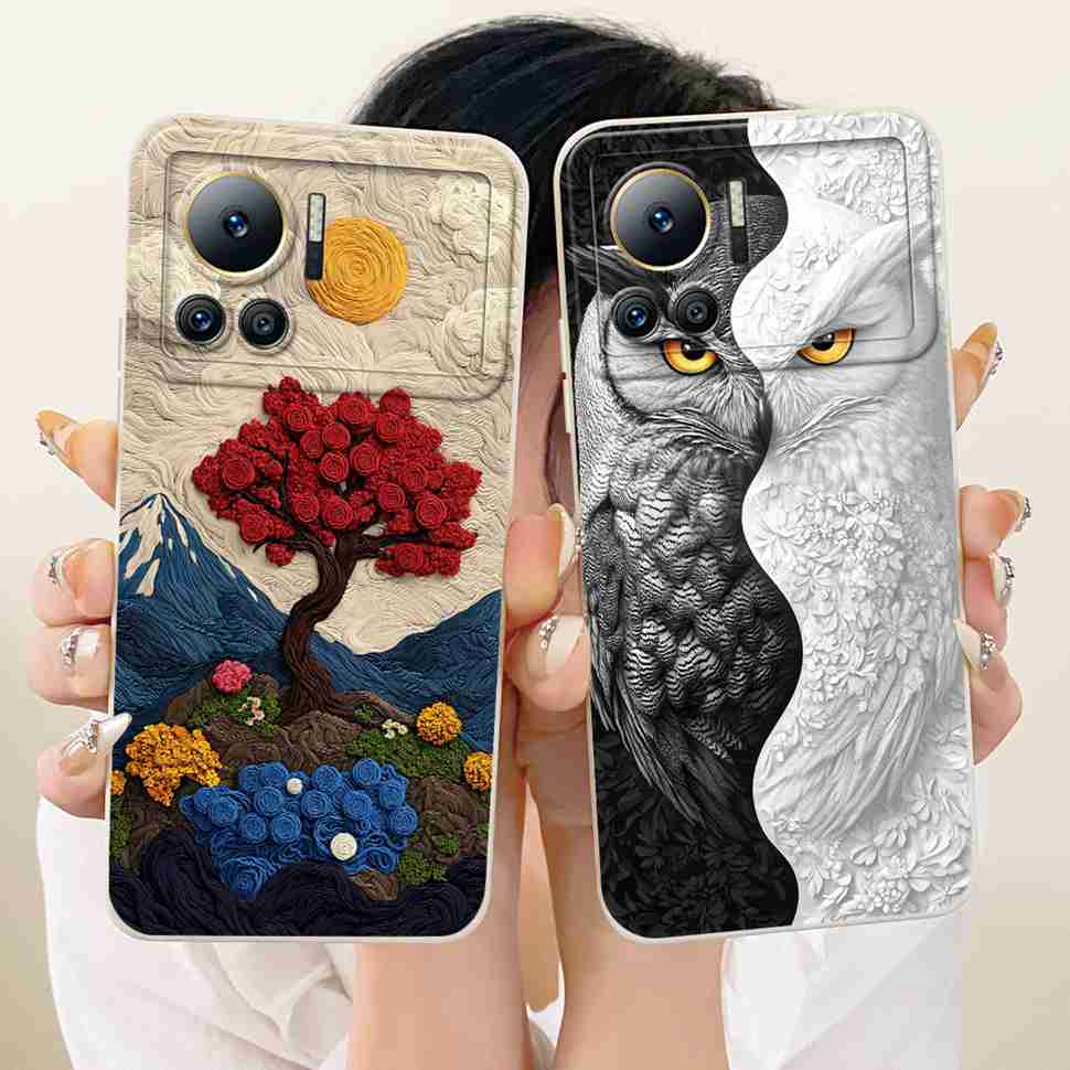 For Infinix Note 12 VIP Case Cute Cat Cartoon Flower Silicone Cover For Infinix Note12 VIP 12 Vip X672 6.7" Phone Cases Coque