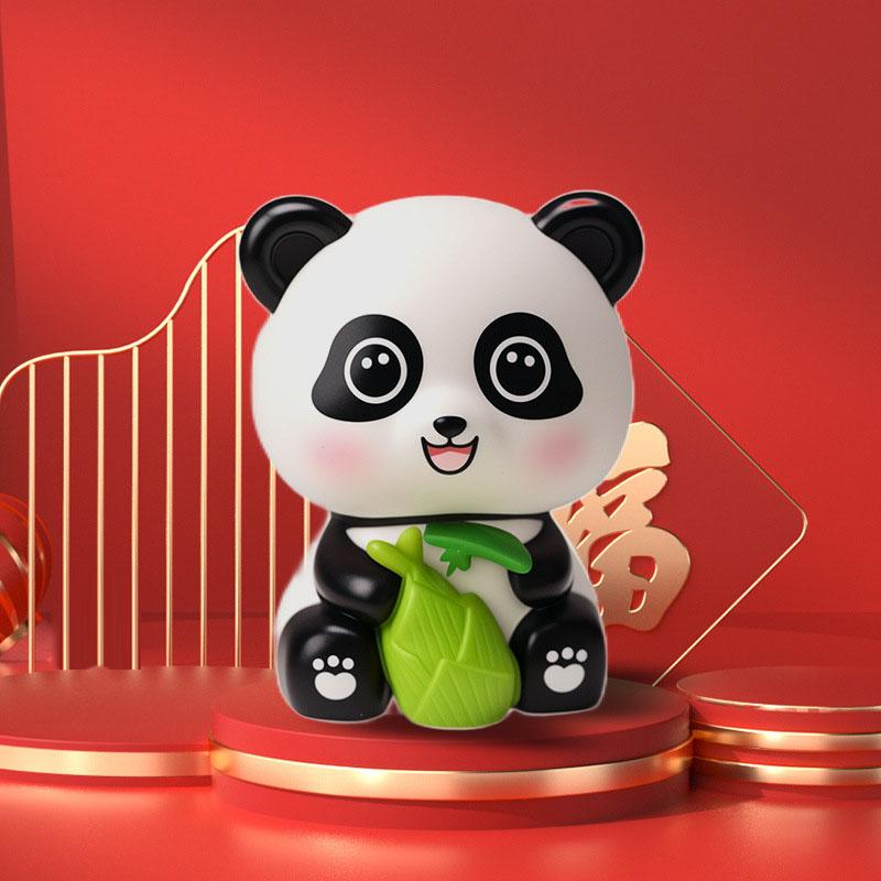 Solar Powered Panda Ornament Auto Nodding Creative Car Dashboard Ornament Home Decor