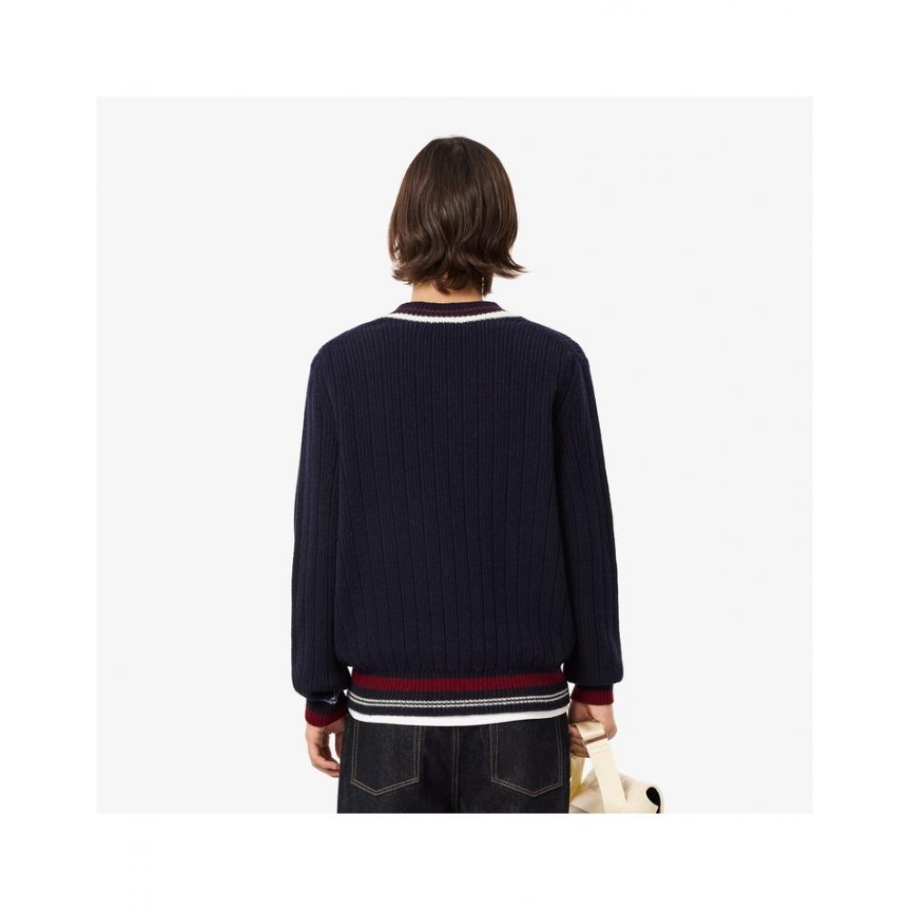 Lacoste Herren Tennis V-Ausschnitt Langarmpullover Ah3133 54n Qrn