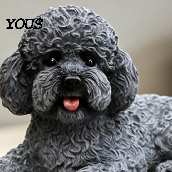 Office Desk Ornament Realistic Teddy Dog Statue, Desktop Small Pet Model, Cute Laying Sculpture Bookshelf Display Piece for Car Dashboard, Desk,