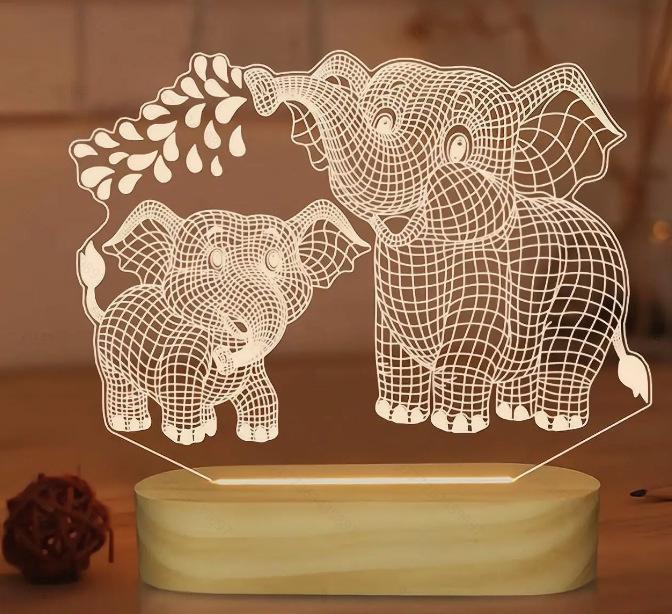 Love-Shaped 3D Acrylic Night Light Puzzle for Holiday Greetings
