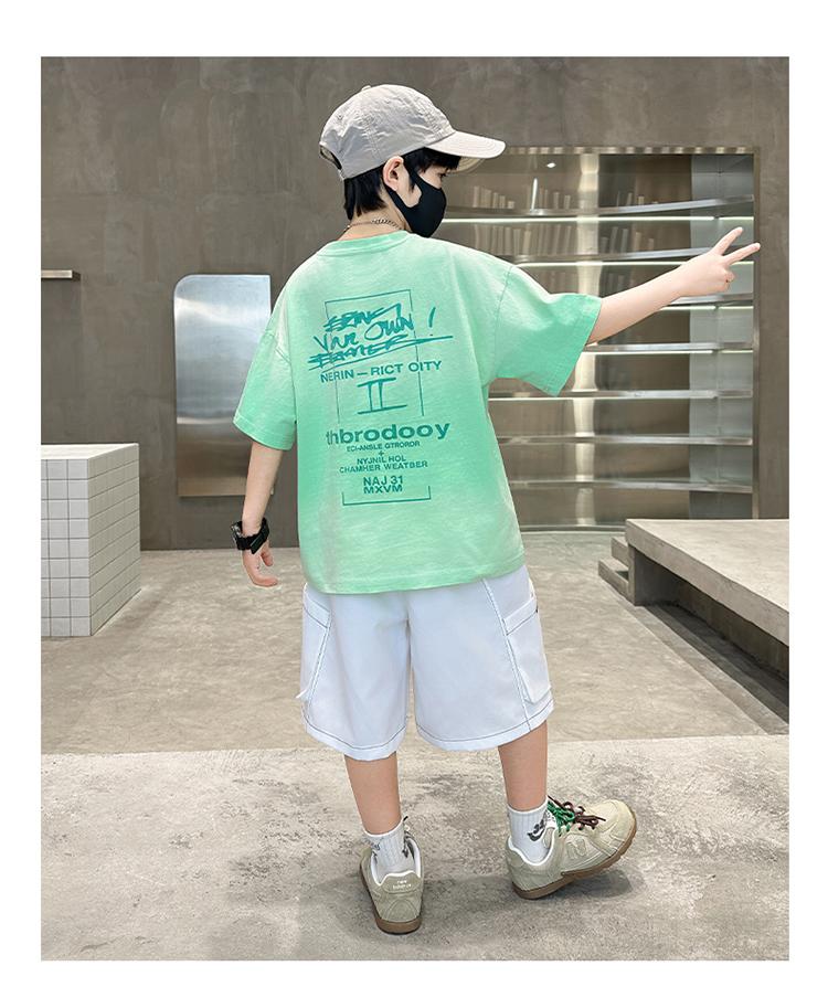 Boys' Summer Outfit Set 2026 New Trendy Children's Summer Tie Dye Gradient Short Sleeved Two-piece Set for Boys' Handsome Children's Clothing