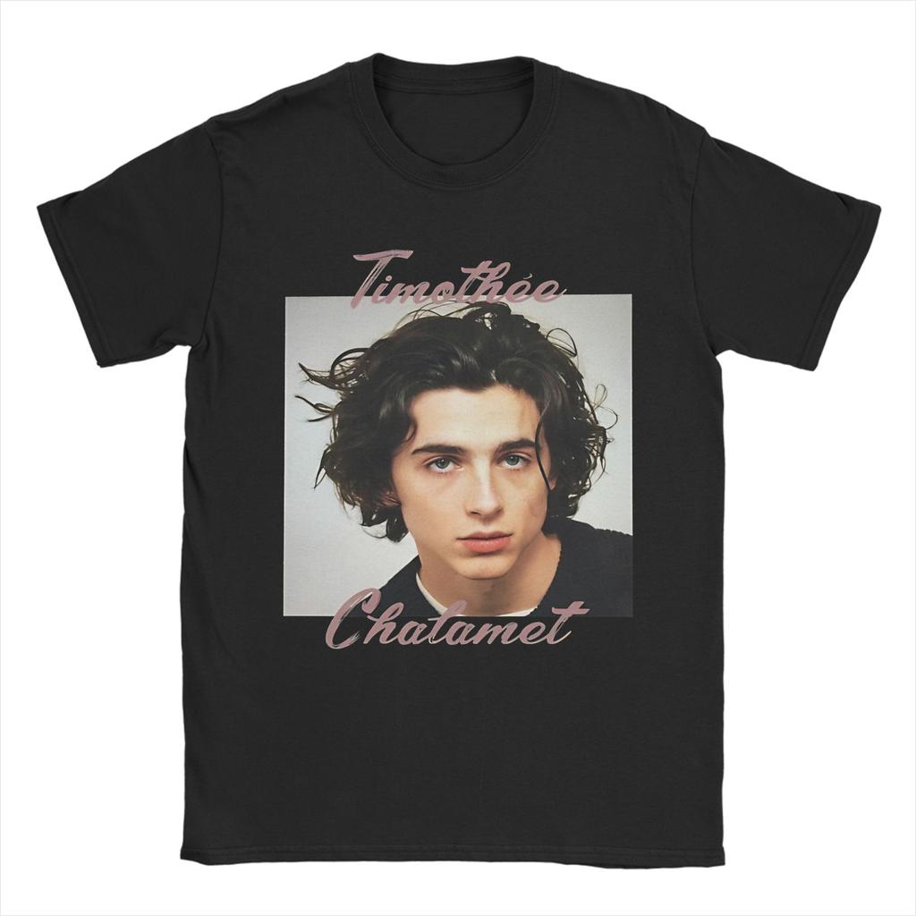 Timothee Chalamet Attore Americano Uomo Maglietta Tee Shirt Casual Manica Corta Girocollo 100% Cotone Nuovi Arrivi Top