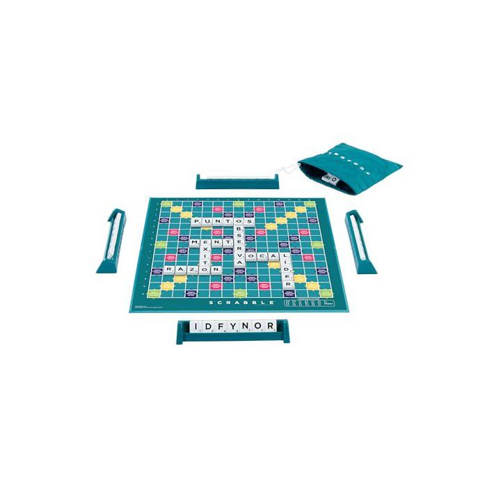 Jeu de société Scrabble 2 en 1 - Mattel Games - Version espagnole - 35.5x35.5 cm - Édition familiale - 4 joueurs