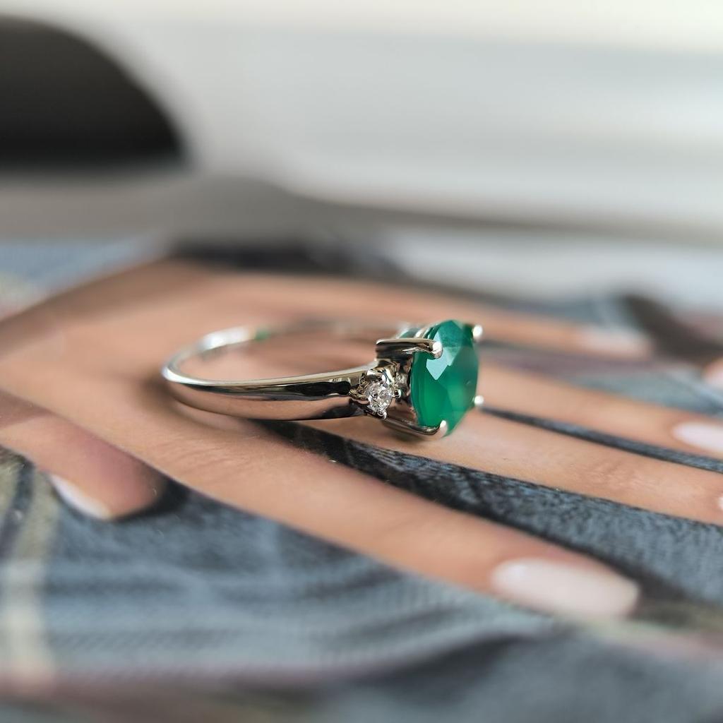 Серебряное кольцо с натуральным агатом 1.824ct, вес изделия 2,74 гр (2189787)