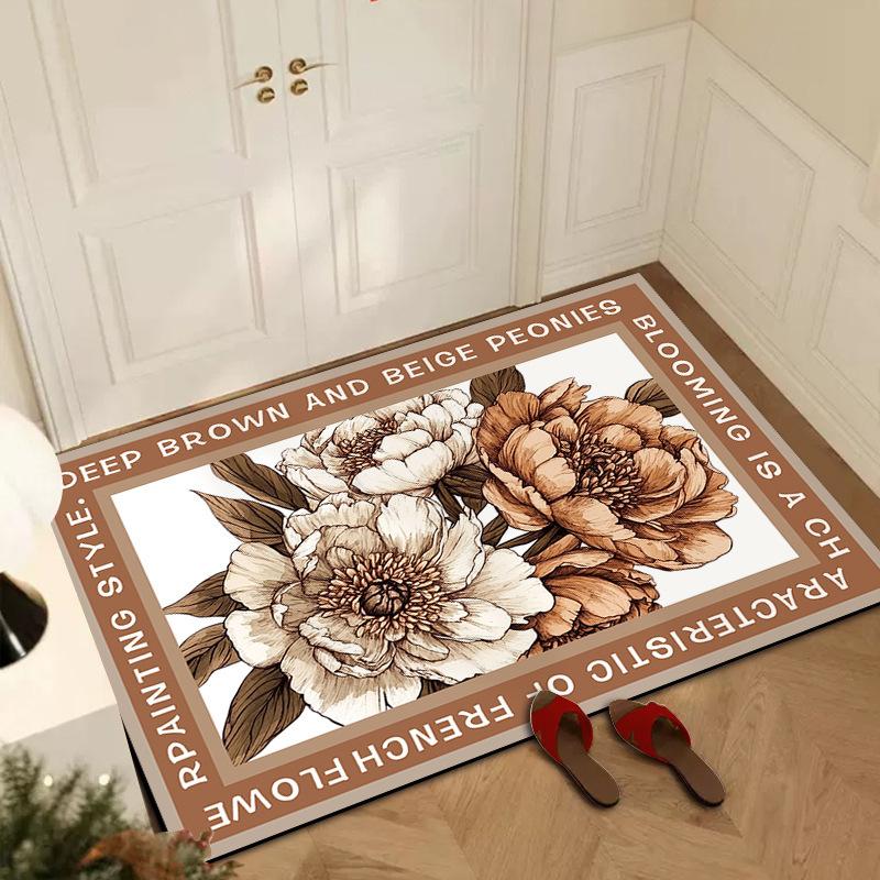 

Цветочный диатомовый коврик для впитывания грязи, мягкий коврик для унитаза, нескользящий коврик для двери в ванную, грязный коврик для двери в туалет 40 * 60CM diatom mud