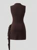 2026 Spring/Summer Knit Textured Slimming Dress with Metal Buckle