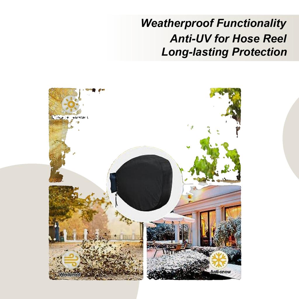 Cord Reel Cover Hose Cart Accessory Protective Dust Outdoor Rain Garden Protection 420D Waterproof Anti-Fading Cover