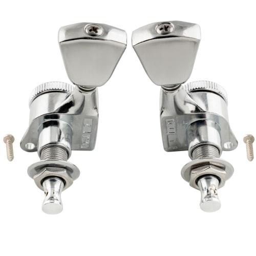 Musiclily Pro L3R3 Locking Tuners for Electric and Acoustic Guitars with Chrome Keystone Buttons