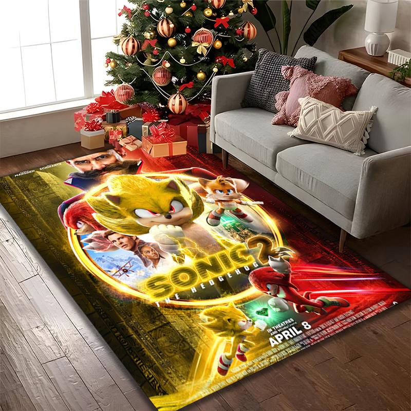 1pc SONIC Rug, Digital Printed Home Chair Sofa Mat, Durable Office Area Carpet, Beautiful Festival Decorations