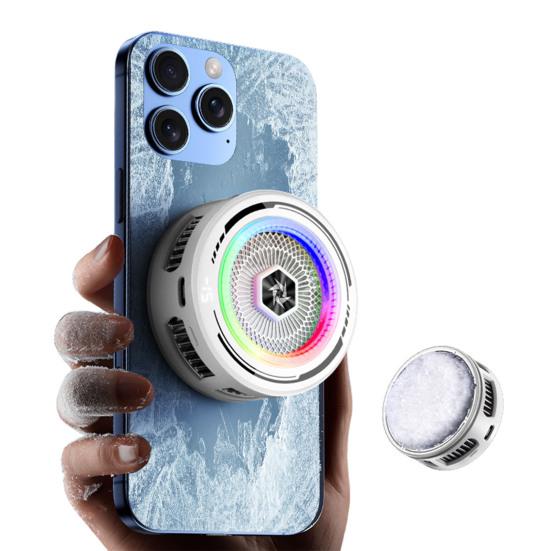 Phone Cooling Fan for Gaming Live Streaming Magnetic Cellphone Radiator with RGB Lights Universal Mobile Phone Cooling Fan for Phone Tablets